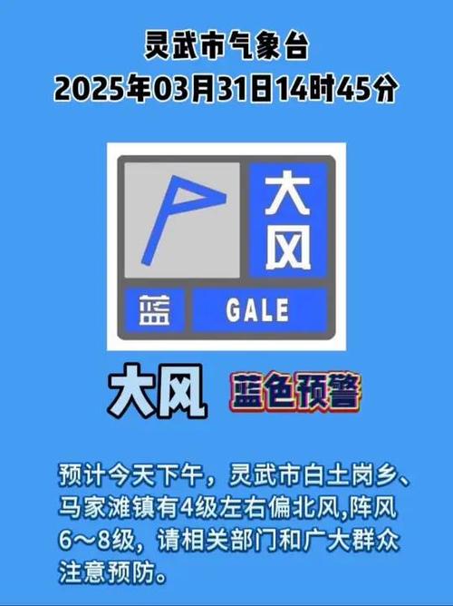 湖北省应城市发布大风蓝色预警